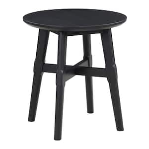 Oslo 22 in. Black Wood Round End Table