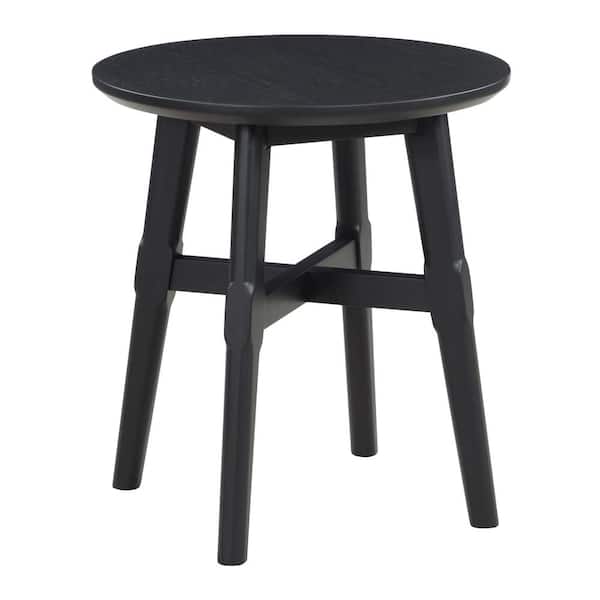 Steve Silver Oslo 22 in. Black Wood Round End Table