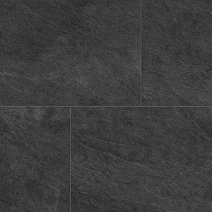 Slate Black 24 in. x 48 in. Stone Look Porcelain Floor and Wall Tile (15.50 sq. ft./Case)