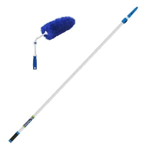 Microfiber Pivoting Click and Dust Duster with 12 ft. Aluminum Telescoping Pole w/Locking Cone + Quick-Flip Clamps