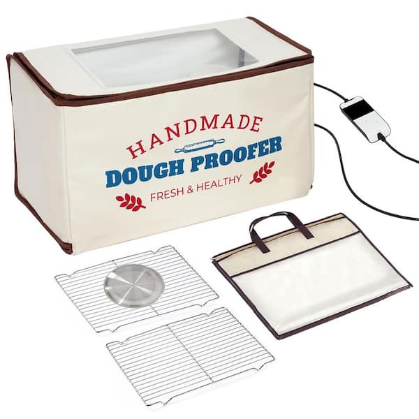 1 Piece Portable Extra Large Dough Proofing Box with 50-130 F Control 3-Sided Heat 24H Timer, Beep Alert and Storage Bag
