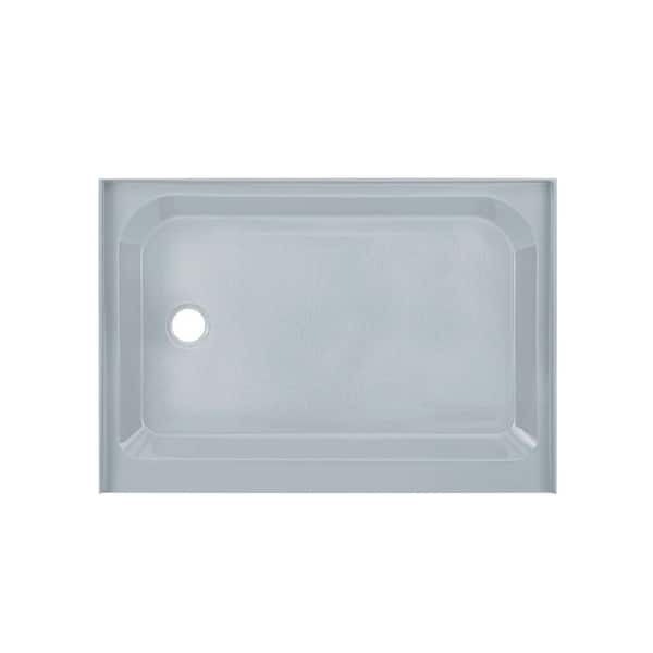 Swiss Madison Voltaire 48 in. L x 36 in. W Alcove Shower Pan Base with Left-Hand Drain in Grey