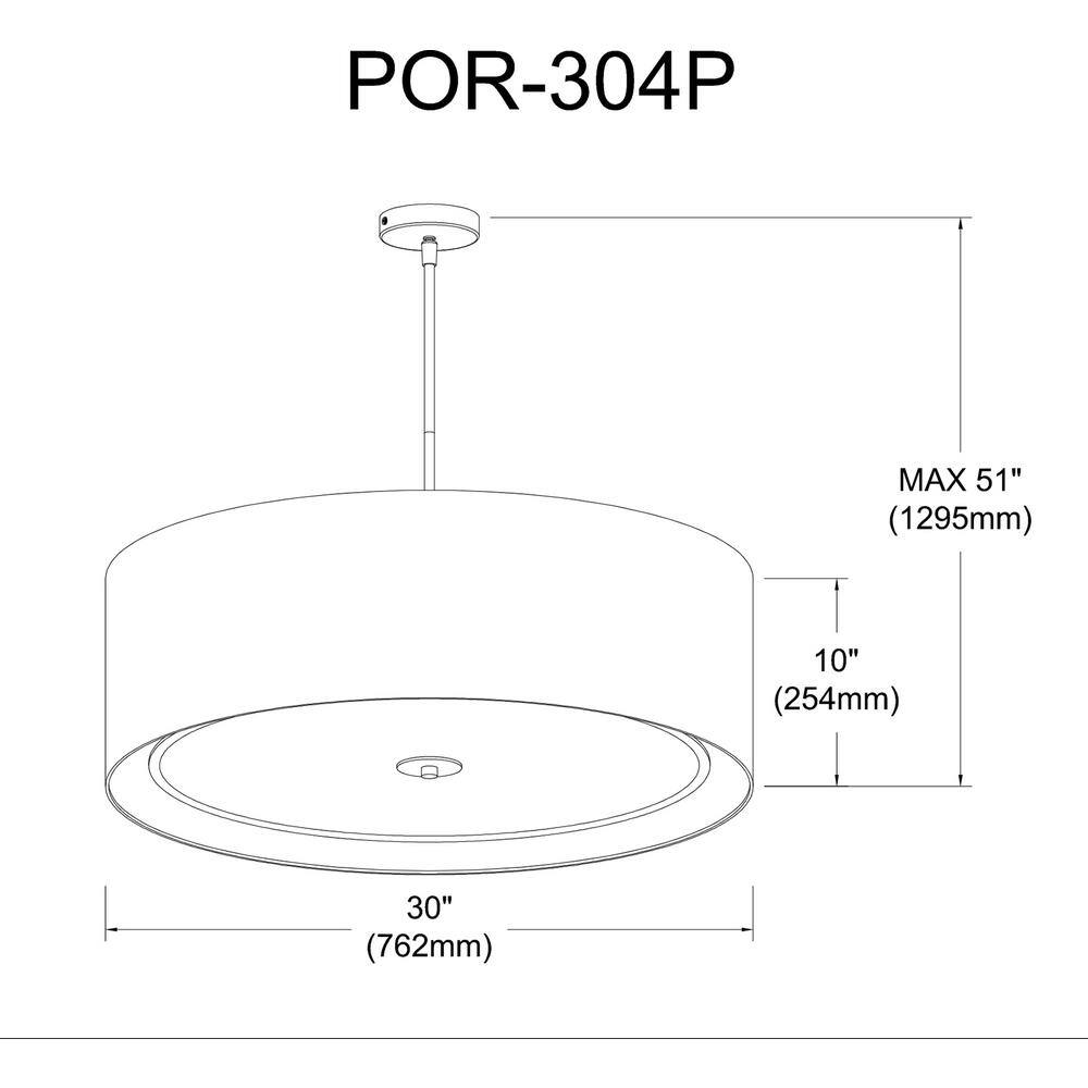Modern Matte Black Drum Pendant Light with White Shade