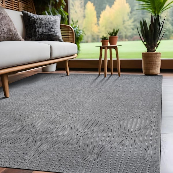 Serenity Gray Solid 5 ft. x 7 ft. Modern Non Skid Soft Indoor Area Rug