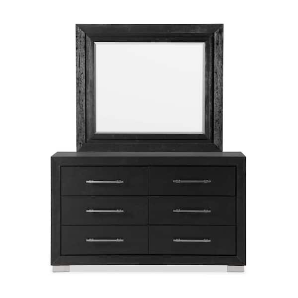 Furniture of America Fairhart Black 6 Drawer 58 in. Dresser With Mirror and Cedarwood Lined Bottom Drawers IDF-7415BK-DM - The Home Depot Furniture of America Fairhart Black 6 Drawer 58 in. Dresser With Mirror and Cedarwood Lined Bottom Drawers IDF-7415BK-DM - The Home Depot