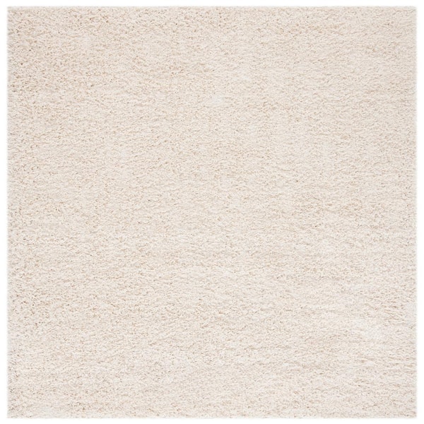 Venus Shag 3 ft. x 3 ft. Square Ivory Solid Color Area Rug
