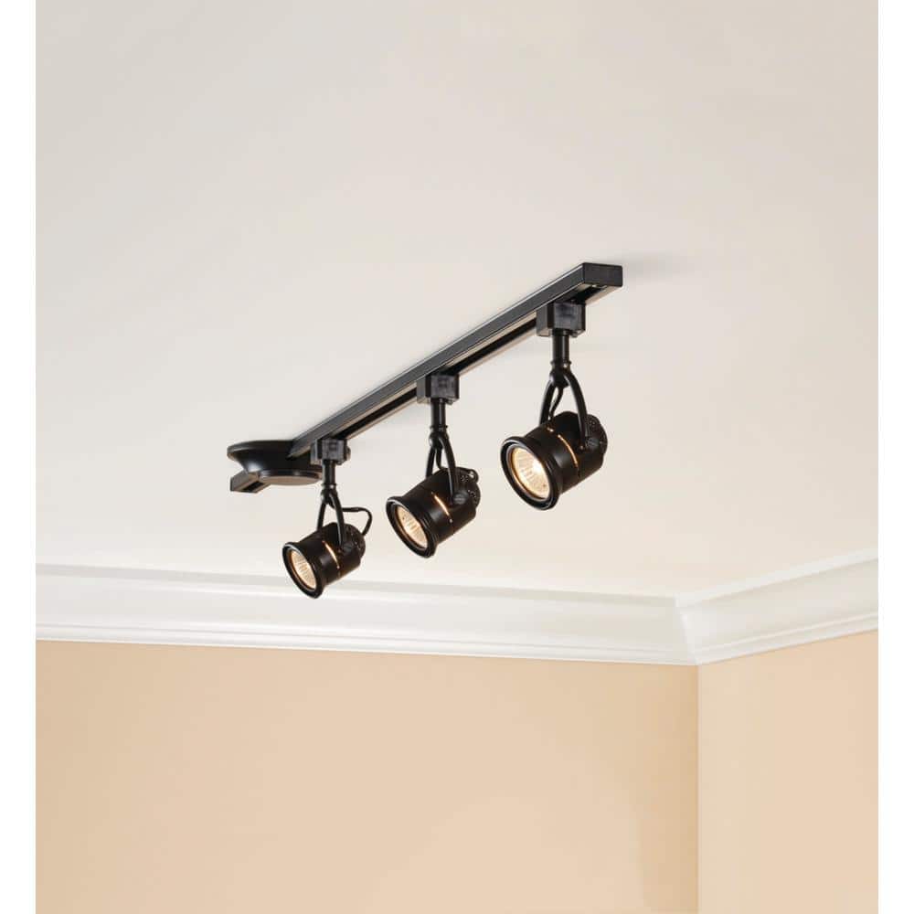 Hampton Bay 4 ft. 3-Light Black Retro Linear Track Lighting Kit 813840 -  The Home Depot, image size:1000x1000