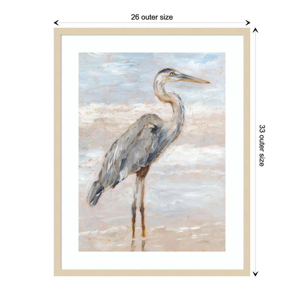 Beach Heron I Svelte Natural Framed Giclee Print