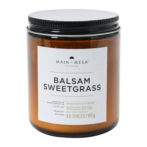 Unbranded 6.5 fl. oz. Balsam Sweetgrass Scented Candle Lidded Jar (1-Pack)