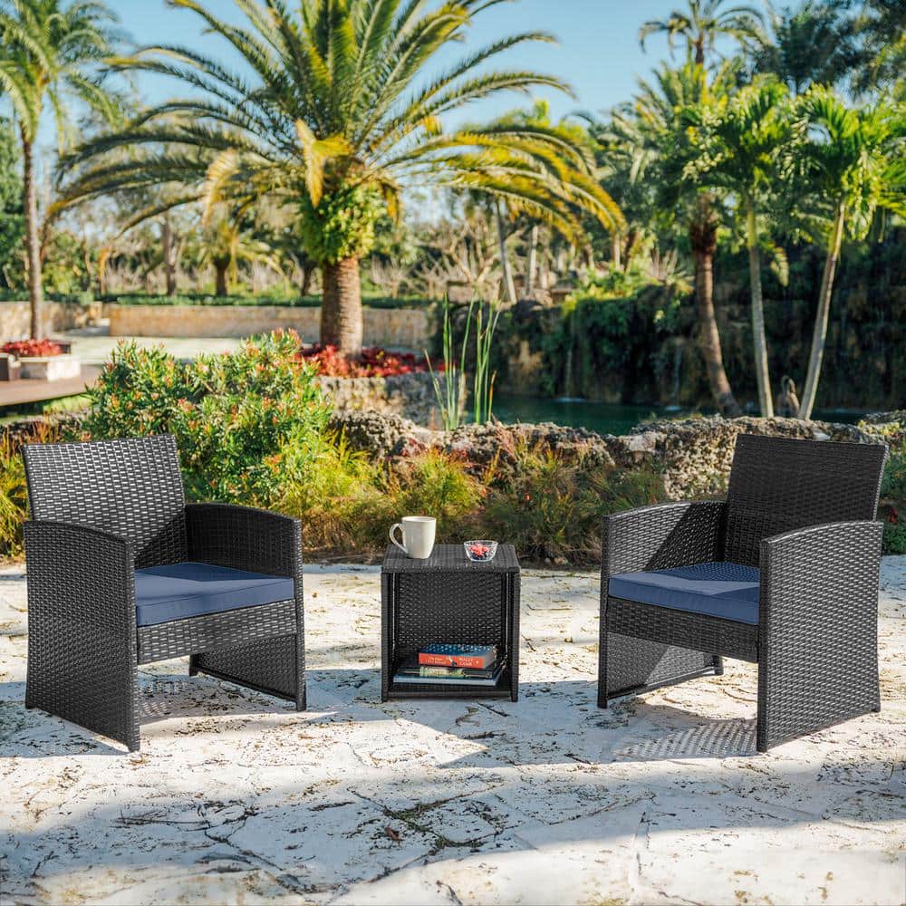Reviews for HEARTH & HARBOR 3Piece Gray Patio Outdoor Furniture Wicker