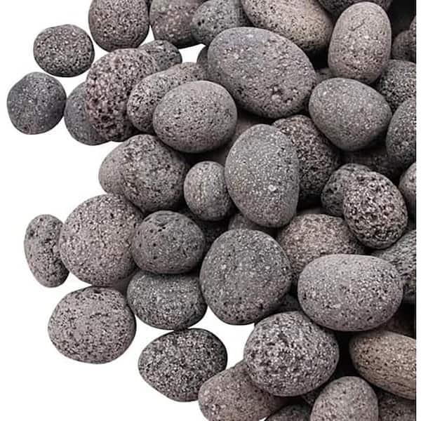Black Lava Stones Natural Volcanic Fire Pit Glass 18 lb. Bag for Gas Fireplace Decorative Heat Retention