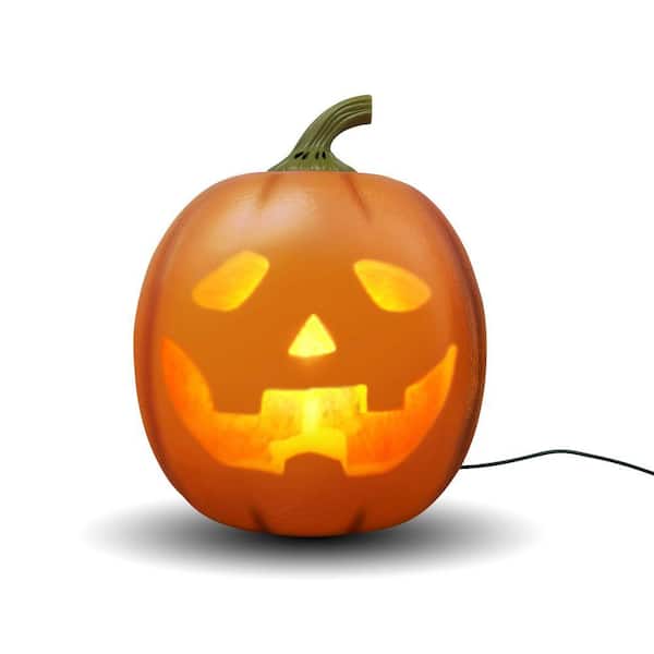 Lantaarn in vorm van een pompoen (Jack-o'-Lantern) met LED snoer, van glas, semi transparant Lantaarn in vorm van een pompoen (Jack-o'-Lantern) met LED snoer, van glas, semi transparant