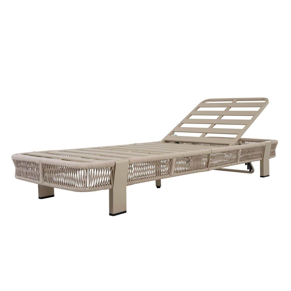 Orson Beige 1-Piece Metal and Rope Weave Adjustable Patio Outdoor Chaise Lounge price history on PriceWatchPro