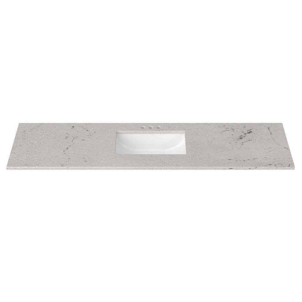 67 in. W x 22 in. D Cultured Marble Rectangular Undermount Single Basin Vanity Top in Icy Stone price history on PriceWatchPro