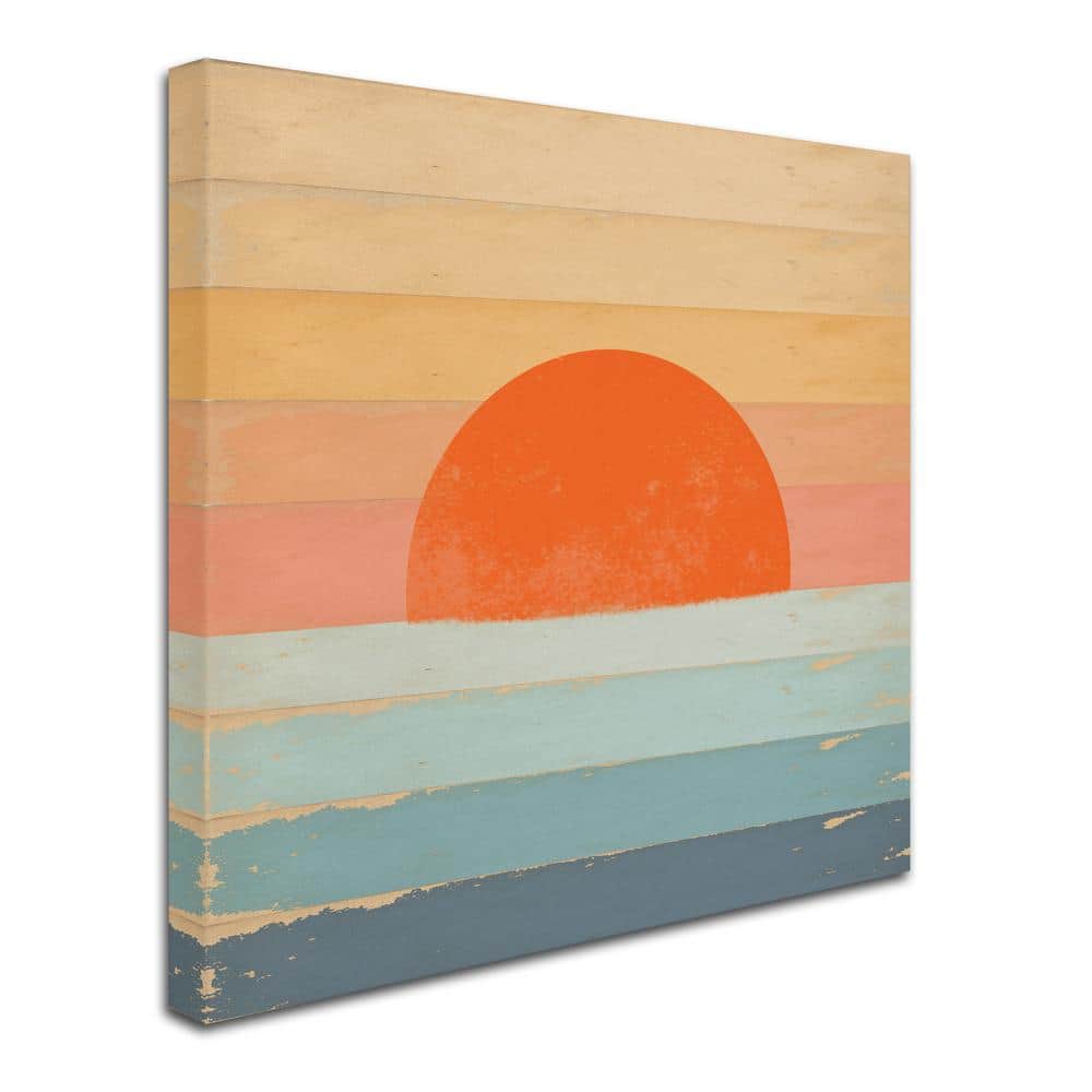 Sunrise Over the Sea 18"x18" Multicolor Canvas Art