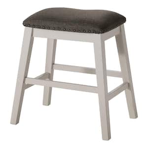 Lindred 21 in. Off White and Dark Gray Backless Wood Frame Counter Height Stool (Set of 2)