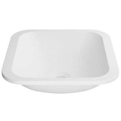 Natura 14.6 in. Solid Surface Undermount Sink Basin in White