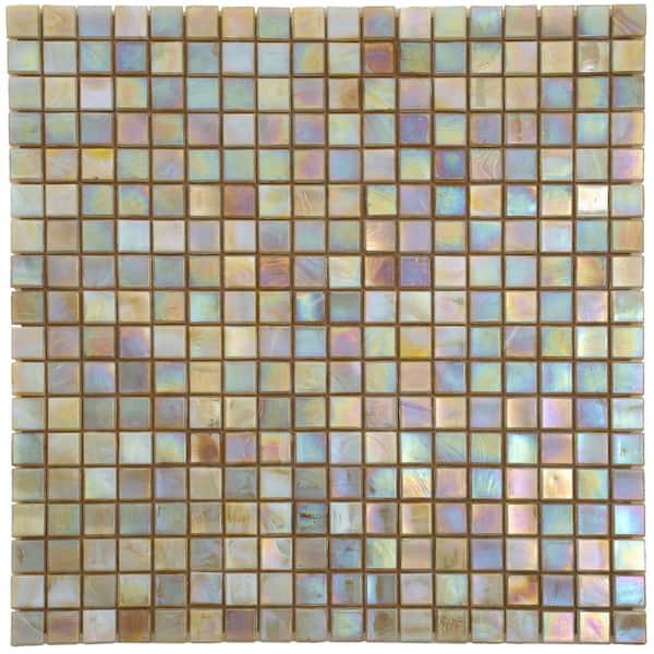 Apollo Tile Skosh 4" x 6" Glossy Bisque Beige Glass Mosaic Uniform square Wall and Floor Sample Tile (0.13 sq. ft./Piece) (1-Pack)