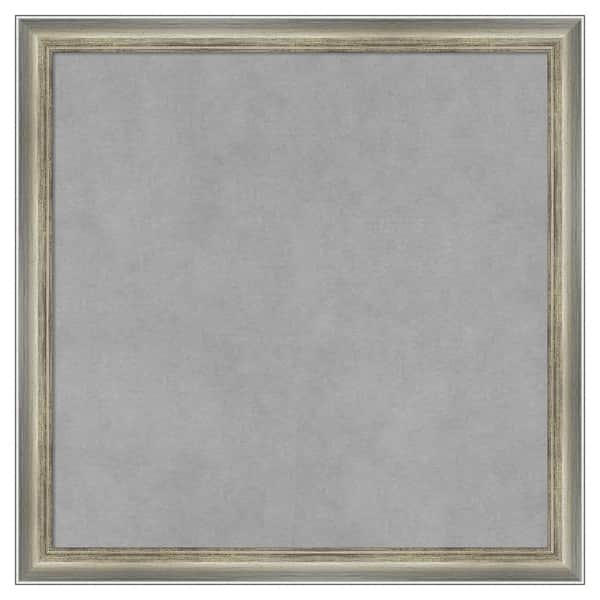 Amanti Art Salon Scoop Silver 18 in. x 18 in Framed Magnetic Board