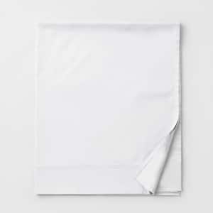 Company Cotton Sateen Extra Deep Solid White Cotton King 350 Thread Count Flat Sheet