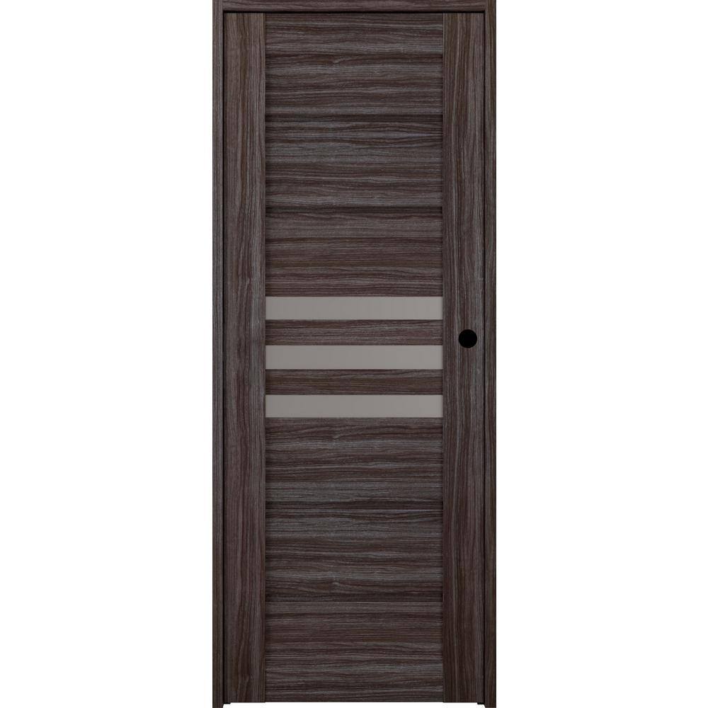 Dome 24 in. x 83,25 in. Left-Hand Frosted Glass Gray Oak Solid Core Wood Composite Single Prehung Interior Door price history on PriceWatchPro