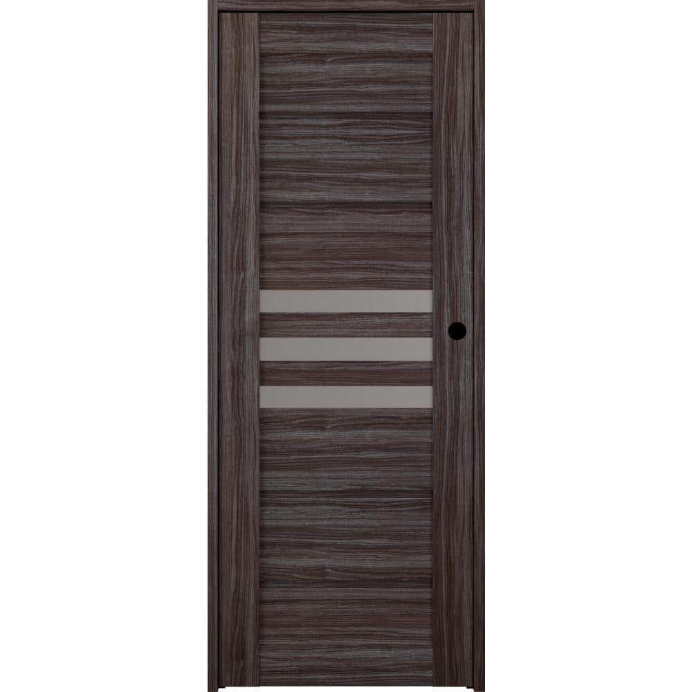 Dome 28 in. x 83,25 in. Left-Hand Frosted Glass Gray Oak Solid Core Wood Composite Single Prehung Interior Door price history on PriceWatchPro