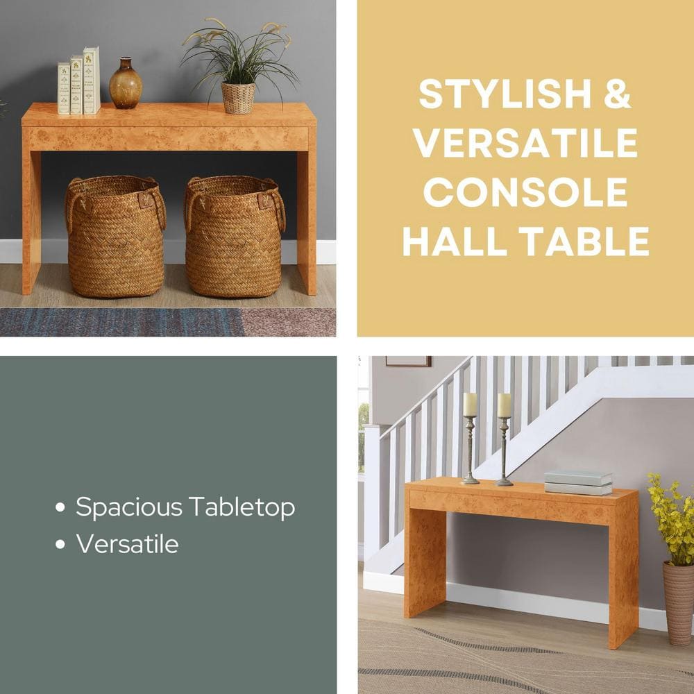 Northfield 48" Light Burl Wood Console Table with Storage