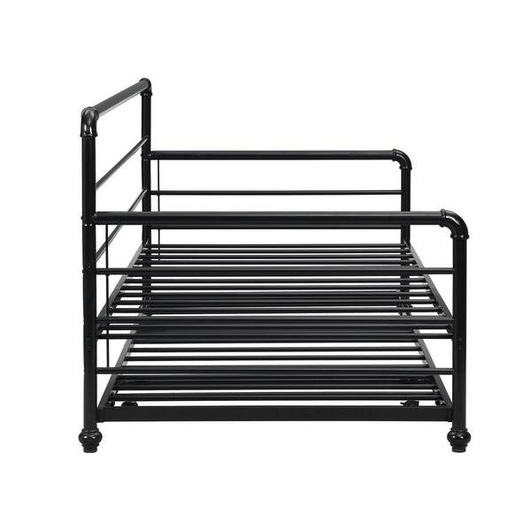 Adjustable Trundle Pop Up Bed, Metal Twin Bed Frame With Pop Up Trundle