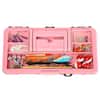 Pink Fishing Tackle Box with Starter Kit 55 Pc Lures Line Stringer Swivels