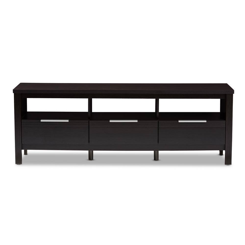 Baxton Studio Elaine Wenge Dark Brown TV Stand 146 8294 HD The