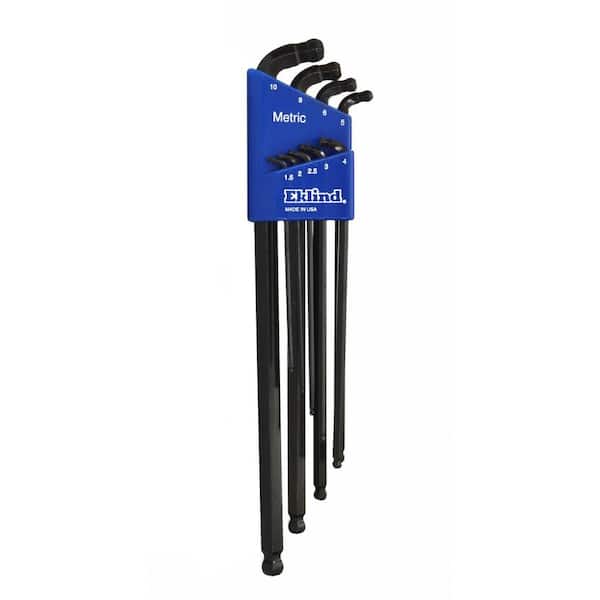 Extra Long Series Double-Ball-Hex-L Key Set with Holder Size 1.5 mm to 10 mm (9-Piece)