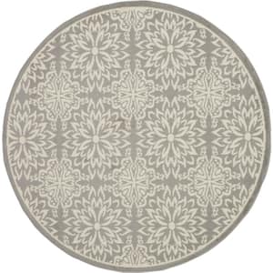 Jubilant Ivory/Gray 5 ft. x 5 ft. Moroccan Round Area Rug