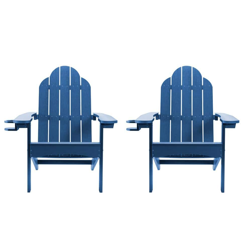 LUE BONA Classic Blue Plastic All Weather Weather Resistant With Cup   Plastic Adirondack Chairs Dpthd23005 15 64 1000 