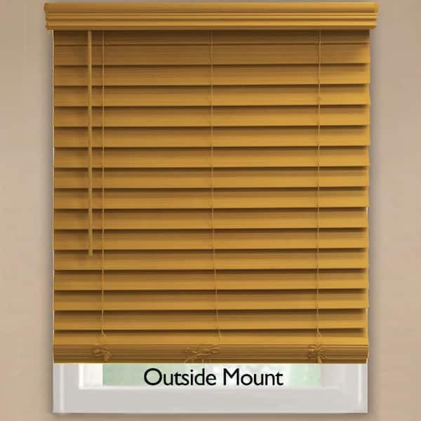Home Decorators Collection Chestnut Cordless Room Darkening 2 5 In Premium Faux Wood Blind For Window 27 W X 64 L 10793478395293 - Home Depot Decorators Collection Blinds