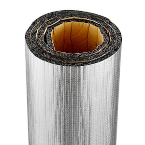 Reflective Insulation Roll 40 in. x 5 ft. XPE Foam Core Radiant Barrier 10.3 mm Aluminum Foil Foam Core Heat Shield