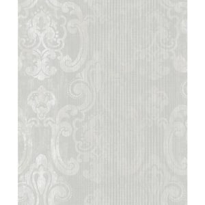 Ariana Pearl Striped Damask Paper Strippable Wallpaper (Covers 57.8 sq. ft.)