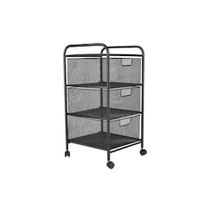 Details about   Black 4 Tier Drawer Trolley Storage Metal Shelve Plastic Tray Wheel Cabinet NEW 