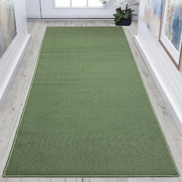 Rubber Solid Green 108 in. W x 26 in. L Stair Runner 19.52 sq. ft.