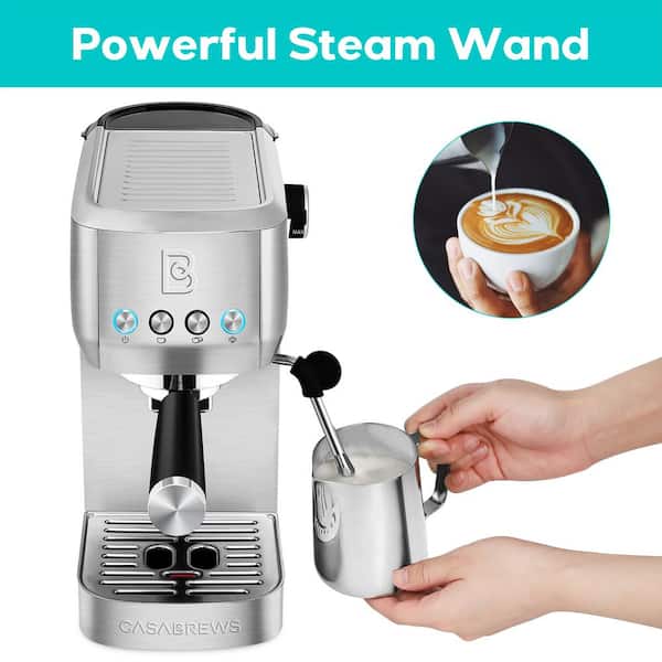 CASABREWS 3700-Gense 20 Cup Sliver Stainless Steel Espresso Machine with  Powerful Steam Wand HD-US-3700G-SIL - The Home Depot