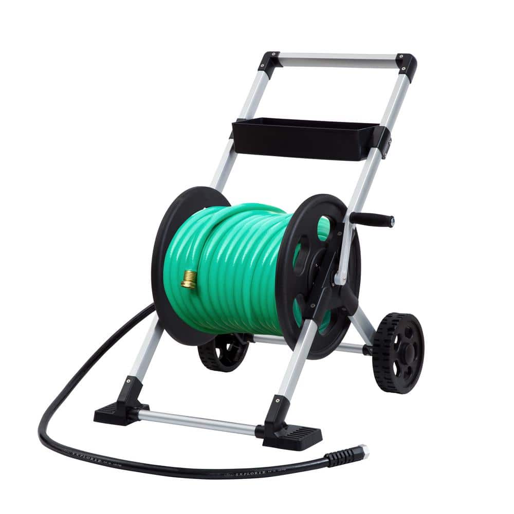 Explorer Aluminum and Resin 2-Wheel Hose Storage Cart
