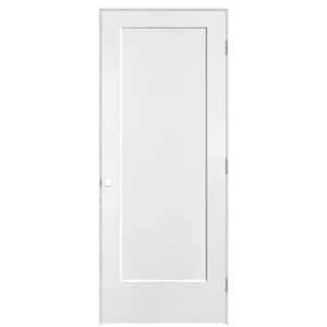 32 in. x 80 in. 1-Panel Lincoln Park Left-Hand Hollow Core Pure White Molded Composite Single Prehung Interior Door