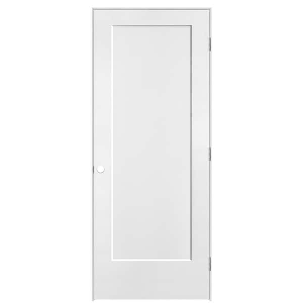 Masonite 32 in. x 80 in. 1-Panel Lincoln Park Left-Hand Hollow Core Pure White Molded Composite Single Prehung Interior Door