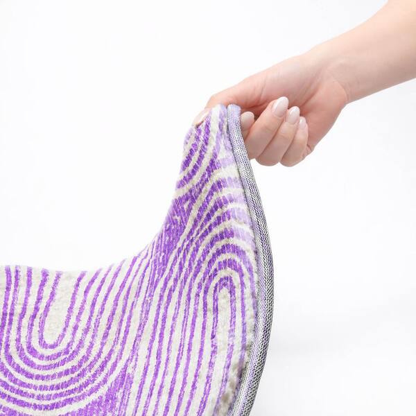 Dream Shag Premium Machine Washable Abstract ADS540 Purple 9 ft. x 12 ft. Area Rug