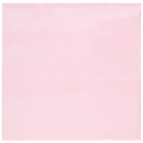 SAFAVIEH Faux Rabbit Fur Pink 6 ft. x 6 ft. Solid Flokati Square Area Rug
