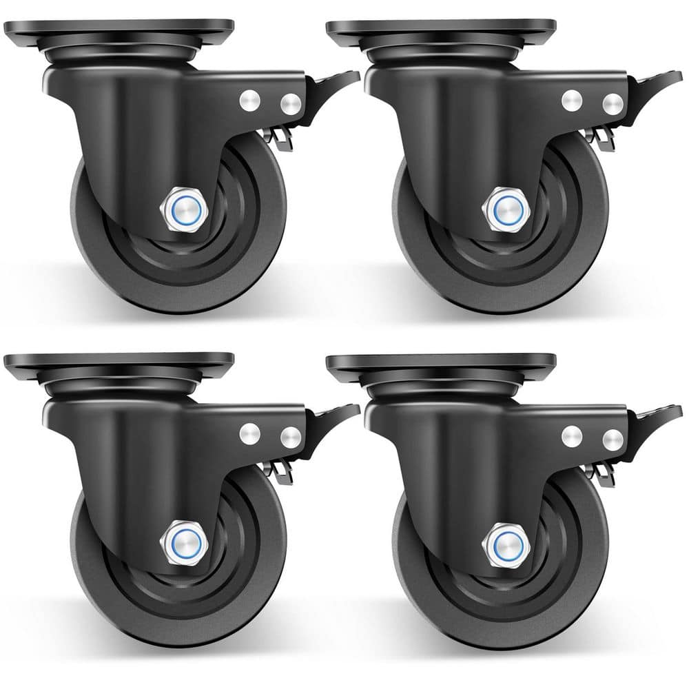 4-Pack Industrial Series 4 in. Black Nylon Swivel Casters with Brake Heavy Duty Plate Type 7000 lb. Load Rating price history on PriceWatchPro