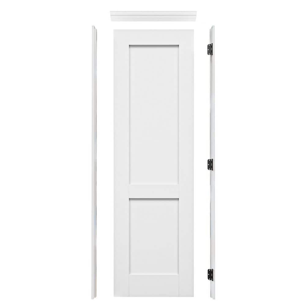 18 in. x 80 in. Left-Handed 2-Panled Primed Solid Core Wood Assembly Required Single Prehung Interior Door+ Frame Set price history on PriceWatchPro
