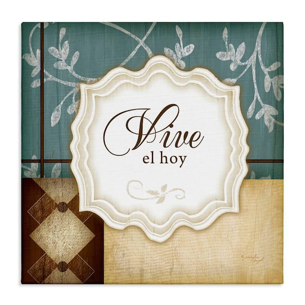 Stupell Industries Live Today Phrase by Jennifer Pugh Gallery Wrapped Unframed Typography Graphic Art Print 24 in. x 24 in.