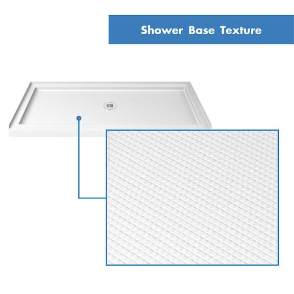 SlimLine 48 in. x 34 in. Single Threshold Shower Pan Base in White with Center Drain SlimLine 48 in. x 34 in. Single Threshold Shower Pan Base in White with Center Drain