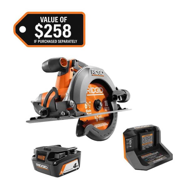 18V Cordless 6-1/2-in. Circular Saw Kit with 4.0 Ah Battery and Charger