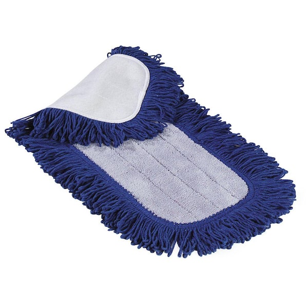 24 in. Microfiber Dry Dust Mop Pad in Blue (Case of 12)
